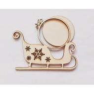4043 Дървена фигурка за декорация - шейна 1 бр.