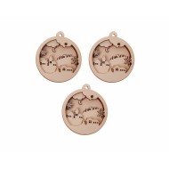 4075 Дървена фигурка за декорация - 3D топка 1 бр.