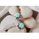 Обици бял седеф и светло сини рози