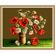 Букет макове и маргаритки