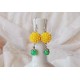 Романтично колие в жълто и зелено