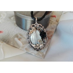 Винтидж колие сив седеф