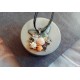 Винтидж колие седеф и коралови рози