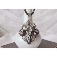 Винтидж колие със сини перли